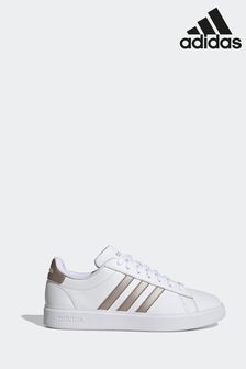 adidas White/Silver Grand Court 2.0 Trainers (D32236) | €93