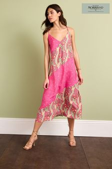 Morris & Co. Daffodil & Mallow Pink Print Cami Sleeveless Midi Dress (D32294) | €29