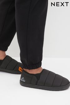Black Quilted Slippers (D32303) | $37