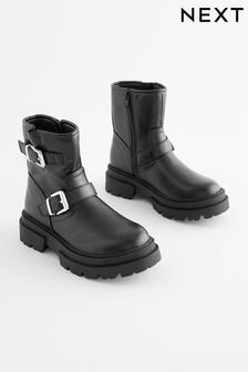 Black Buckle Biker Boots (D32347) | €28 - €33