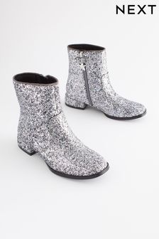 Silver Sparkle Occasion Heeled Boots (D32374) | €27 - €32