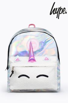 Hype. Silver/Pink Iridescent Borg Unicorn 3D Backpack (D32415) | $66