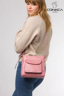 Розоватый - Кожаная сумка с длинным ремешком Conkca Shona (D32543) | €65