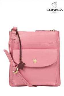 Розовый - Кожаная сумка с длинным ремешком Conkca Lauryn (D32544) | €62