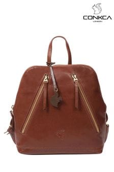 Коричневый - Кожаный рюкзак Conkca Zoe (D32563) | €81