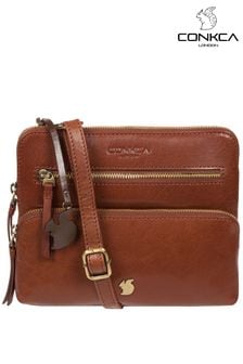 Conkca Angel Leather Cross-Body Clutch Bag