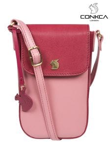 Розовый Розовый и орхидей - Кожаная сумка для телефона с длинным ремешком Conkca Buzz (D32818) | €54