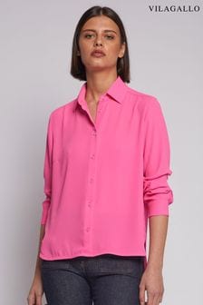 Розовая рубашка из жоржета Vilagallo (D33016) | €62