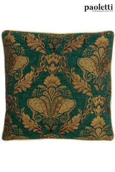 Riva Paoletti Green Shiraz Large Damask Jacquard Floral Cushion (D33061) | ₪ 107