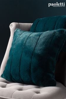 Riva Paoletti Green Empress Large Alpine Faux Fur Cushion (D33075) | ₪ 93