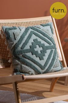 furn. Green Kalai Geometric Tufted Woven Cotton Cushion (D33097) | 1,144 UAH