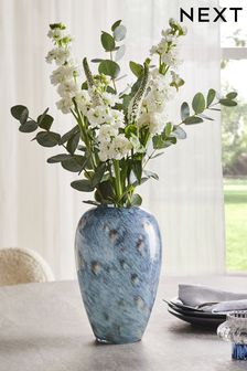 Navy Glass Confetti Textured Flower Vase (D33256) | 33 €