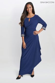 Gina Bacconi Long Jersey A-line Dress With Keyhole Cut-out Neckline And Embellishment Detail (D33296) | 914 zł