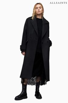 AllSaints Black Mabel Coat (D33386) | AED1,991