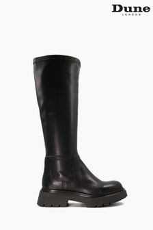 Dune London Black Tilt Flare Sole Knee High Boots (D33411) | €107