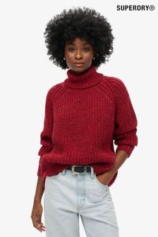 Superdry Red Slouchy Stitch Roll Neck Knit Jumper (D33472) | $86