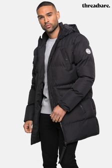 Threadbare Black Showerproof Longline Padded Jacket (D33532) | €69