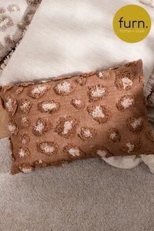 furn. Brown Maeve Tonal Leopard Print Tufted Cotton Cushion (D33685) | 26 €
