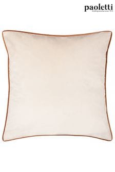 Riva Paoletti Natural Meridian Contrast Piped Velvet Cushion (D33697) | €24