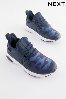Blue Camouflage Elastic Lace Trainers (D33726) | $76 - $100