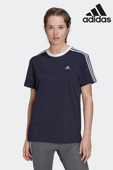 adidas Blue 3 Stripe Boyfriend T-Shirt (D33739) | ₪ 116
