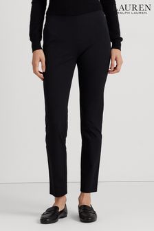 Negru - Pantaloni skinny din material stretch țesut diagonal Lauren Ralph Lauren Keslina (D33752) | 830 LEI