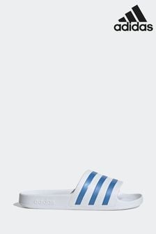 adidas White Adilette Aqua Sliders (D33912) | LEI 137