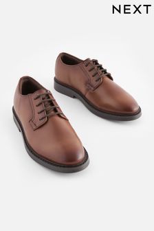 Светло-коричневый - Кожаные туфли на шнуровке (D33932) | €35 - €45