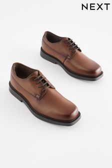 Tan Brown Leather Square Toe Shoes (D33936) | 38 € - 49 €