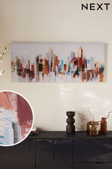 Multi Colour Abstract Cityscape Canvas Wall Art (D34138) | AED198