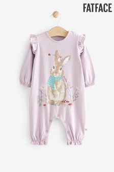 FatFace Lilac Purple Bunny Baby Romper with Frill (D34173) | KRW29,600 - KRW32,800