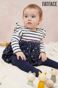 FatFace Navy Baby Stripe Star Frill Dress (D34188) | 18 € - 21 €