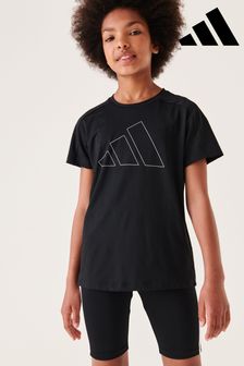 adidas Black Regular Fit Sportswear Essentials Aeroready Logo T-Shirt (D34238) | kr169