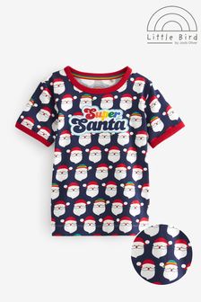 Little Bird by Jools Oliver Navy Short Sleeve Christmas Super Santa T-Shirt (D34352) | 7 € - 10 €