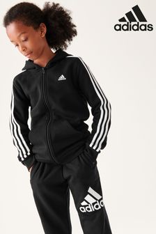 Negru - Adidas Essentials 3 Stripes Full Zip Hoodie (D34402) | 197 LEI