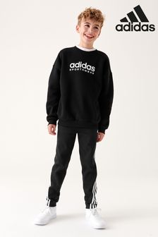 adidas Black Sportswear Future Icons 3-Stripes Ankle Length Joggers (D34405) | OMR17