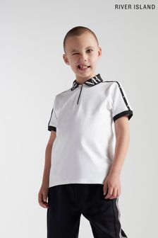 River Island Jungen Elegantes Polo-Shirt, Weiß (D34450) | 12 € - 17 €