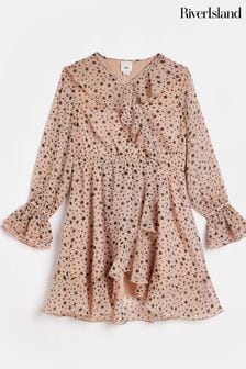 River Island Pink Star Print Wrap Dress (D34455) | 167 LEI