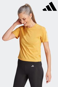 adidas Yellow Performance Train Essentials Cotton 3-Stripes Crop T-Shirt (D34512) | 72 zł