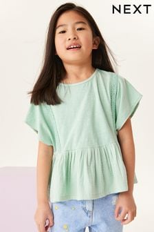 Green Laced Crinkle T-Shirt (3-16yrs) (D34520) | €9 - €12