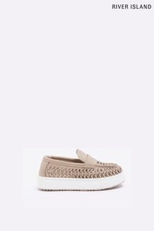 River Island Boys Brown Weave Loafers (D34552) | €14