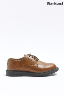 River Island Boys Light Brown Lace-Up Chunky Derby Shoes (D34571) | €14.50