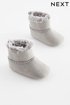 Grey Warm Lined Baby Pull On Boots (0-24mths) (D34686) | 5,200 Ft