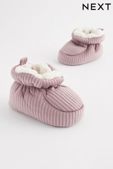 Mauve Pink Cord Pull On Baby Boots (0-24mths) (D34692) | $14