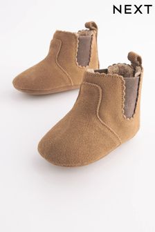 Tan Brown Leather Baby Chelsea Boots (0-24mths) (D34700) | $20
