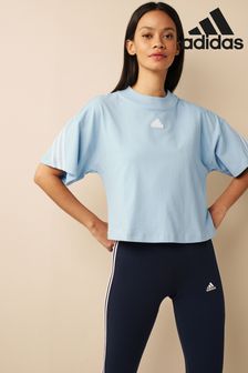 Albastru - Tricou sport slim cu 3 dungi Adidas Esențiale (D34709) | 137 LEI