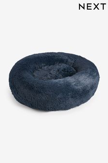 Navy Faux Fur Donut Pet Bed (D34853) | €35