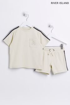 River Island Boys Natural Taped T-shirt Set (D34912) | 11 ر.ع