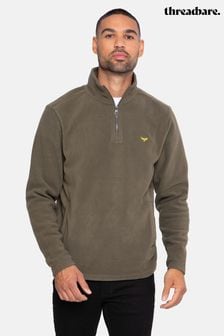 Threadbare Green 1/4 Zip Fleece Sweatshirt (D34977) | LEI 119
