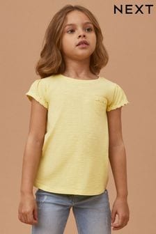 Żółty - Koszulka z motywem stokrotek i kieszonką (1,5-16 lat) (D35238) | 20 zł - 45 zł